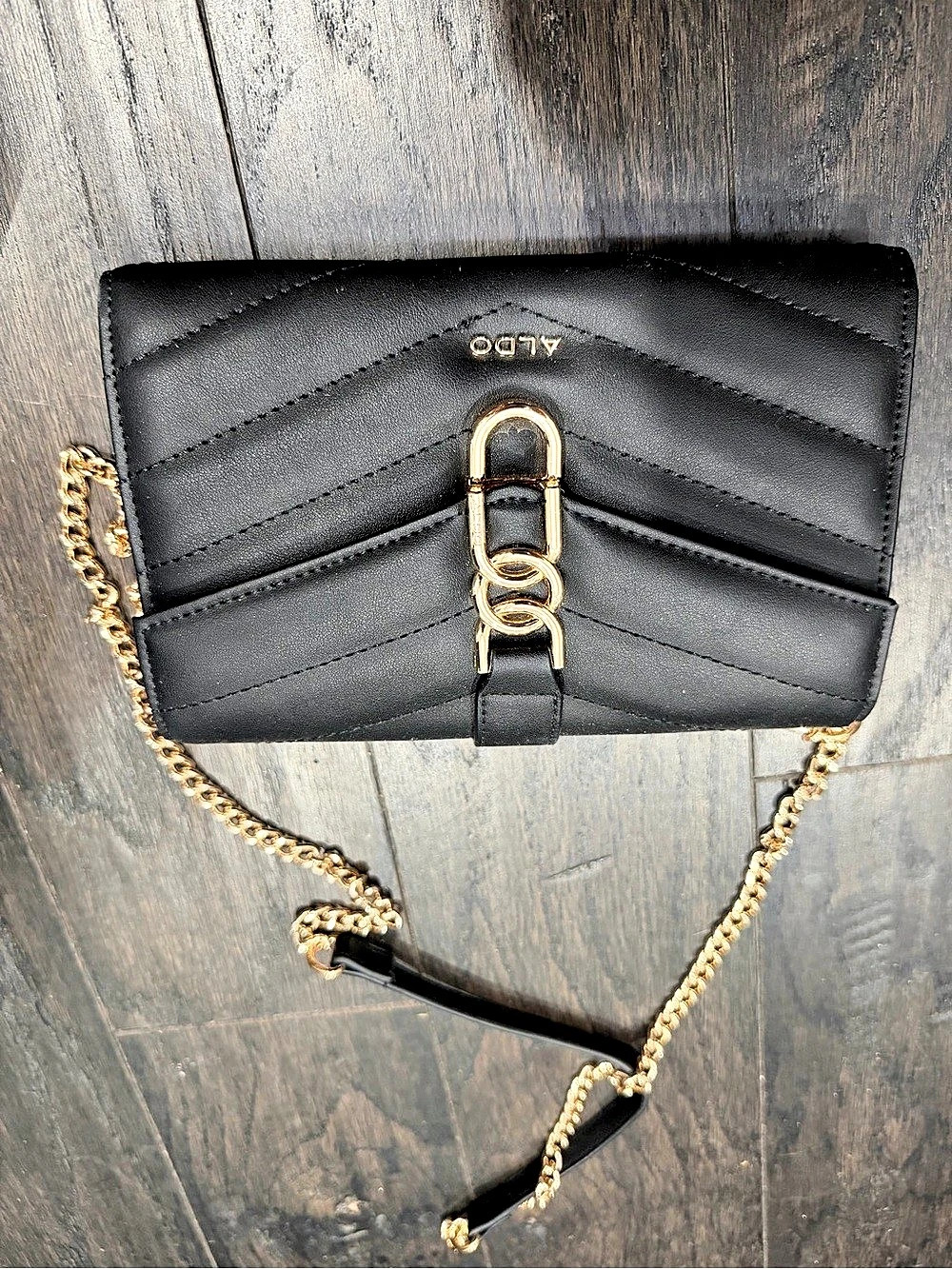 ALDO Black & Gold Chain Crossbody